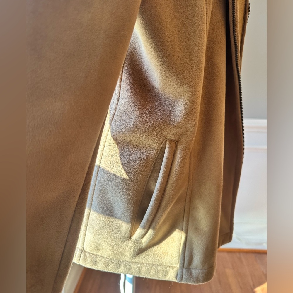 Liz Claiborne Brown Faux Fur Trimmed Jacket - Picture 3 of 4